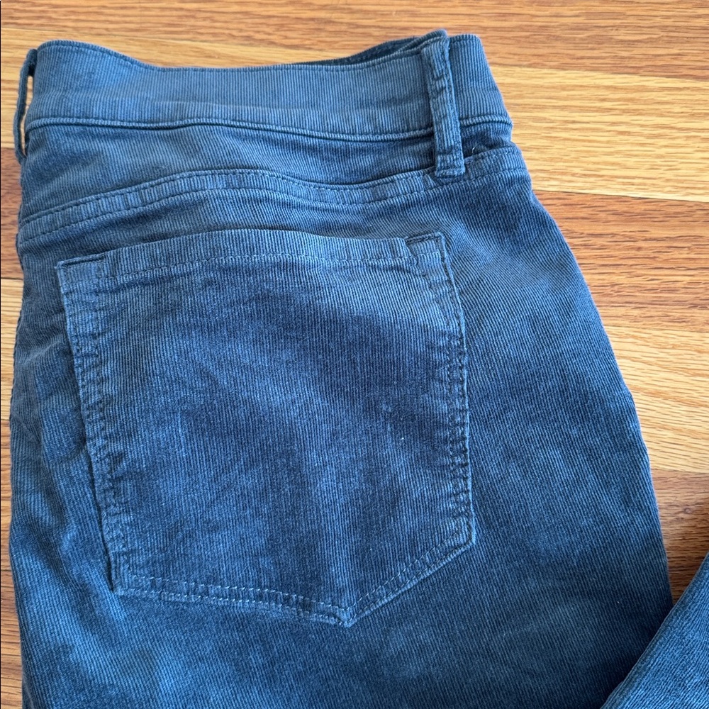 LOFT Dark Blue Gray Corduroy Skinny Petite Pants 10P - Picture 2 of 5